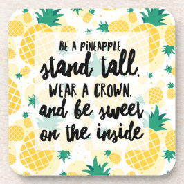Ananas Kunststof onderzetters met kurk rugleuning 