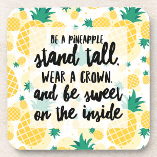 Ananas Kunststof onderzetters met kurk rugleuning 