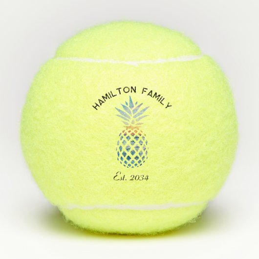 Ananas Kust Sunset Beach Familie Swag Tennisballen (Voorkant)