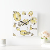 Ananas Land Rustige Wandbouwklok Vierkante Klok (Huis)