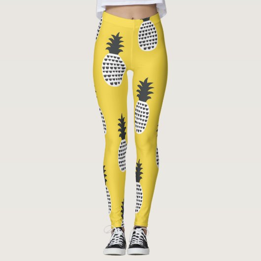 ananas leuk naadloze illustratie leggings (Voorkant)