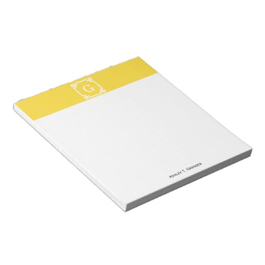 Ananas Lijst 2 Initiaal monogram Griekse sleutel Notitieblok (Schuin)