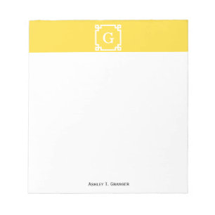 Ananas Lijst 2 Initiaal monogram Griekse sleutel Notitieblok