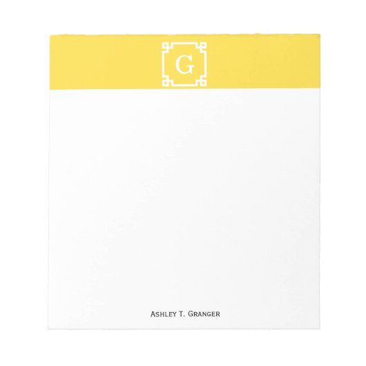 Ananas Lijst 2 Initiaal monogram Griekse sleutel Notitieblok (Voorkant)