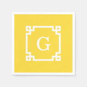 Ananas Lijst 2 Initiaal monogram Griekse sleutel Servetten (Voorkant)