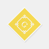 Ananas Lijst 2 Initiaal monogram Griekse sleutel Servetten (Hoek)