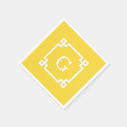 Ananas Lijst 2 Initiaal monogram Griekse sleutel Servetten (Hoek)