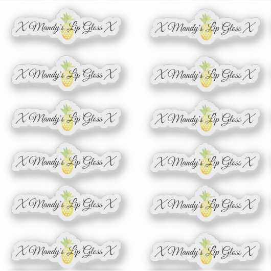 Ananas Lip Gloss Verpakking Logo Sticker (Voorkant)