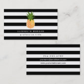 Ananas Logo Black White Stripes Elegant look Visitekaartje (Voorkant / Achterkant)
