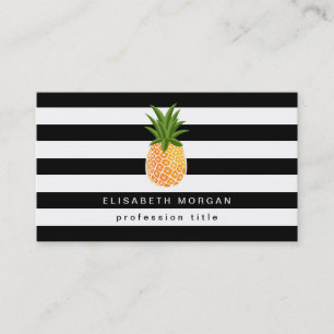 Ananas Logo Black White Stripes Elegant look Visitekaartje
