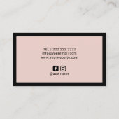 Ananas Logo Blush Pink Minimalist Black Lijst Visitekaartje (Achterkant)