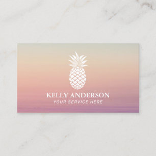 Ananas Logo Elegant Pastel Ombre Visitekaartje