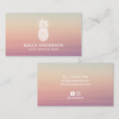 Ananas Logo Elegante Pastel Ombre Visitekaartje (Voorkant / Achterkant)