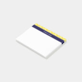 Ananas Lt Geel LG Chevron Navy Naam Monogram Post-it® Notes (Schuin)