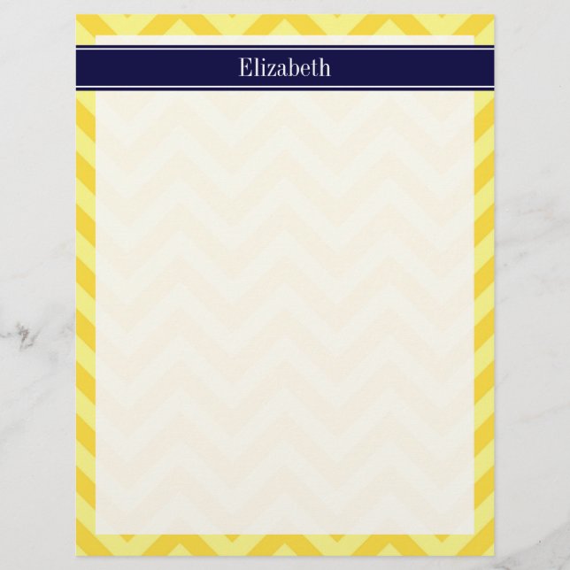 Ananas Lt Yellow LG Chevron Navy Monogram (Voorkant)