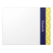 Ananas Lt Yellow LG Chevron Navy Monogram Notitieblok (Voorkant)