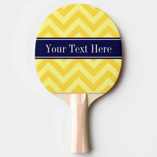 Ananas Lt Yellow LG Chevron Navy Monogram Tafeltennisbatje (Voorkant)