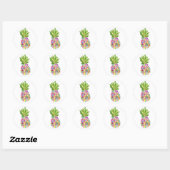 Ananas, Luau, ananas Birthday, Hula Ronde Sticker (Vel)