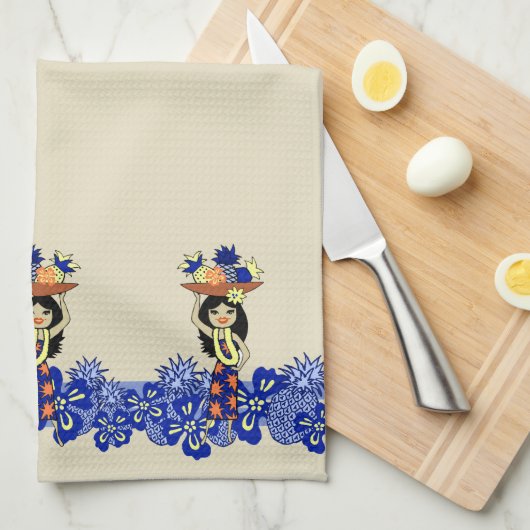 Ananas Luau Band Hawaiian keukenhanddoek (Quarter Fold)