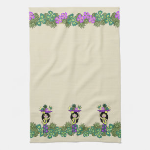 Ananas Luau Band Hawaiian keukenhanddoek