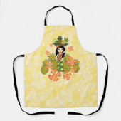 Ananas Luau Hawaiian Hula Girl Lemon Yellow Schort (Voorkant)