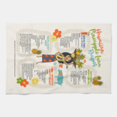 Ananas Luau Hawaiian Hula Meisje  Recept Theedoek (Horizontaal)