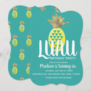 Ananas LUAU Verjaardagsfeestje Elke Leeftijd Kaart