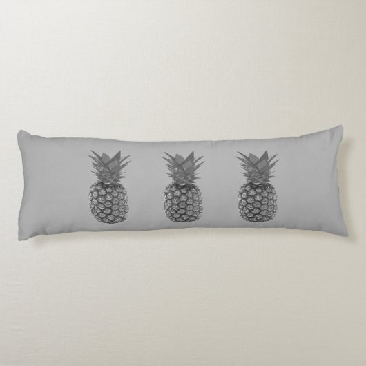 Ananas maakt deel uit van Light Silver Grey Lichaamskussen (Achterkant)