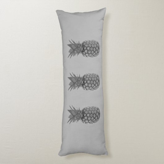 Ananas maakt deel uit van Light Silver Grey Lichaamskussen (Achterkant (Verticaal))