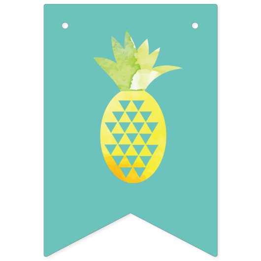 Ananas maakt roze Happy Birthday Bunting-vlaggen Vlaggetjes (Eerste vlag)