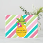 Ananas Maid of Honor-voorstel Kaart (Staand voorkant)