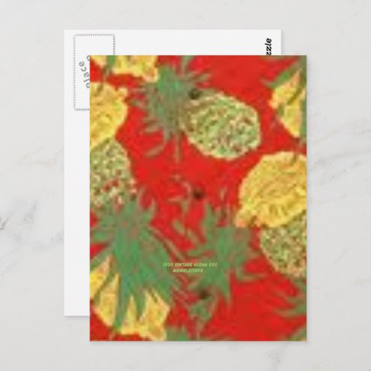 Ananas Mainia ( Aloha Print) Briefkaart (Voorkant / Achterkant)