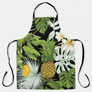 Ananas Mango: zwarte  illustratie. Schort