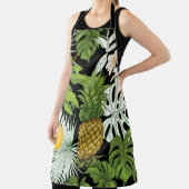 Ananas Mango: zwarte illustratie. Schort (Insitu)