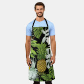 Ananas Mango: zwarte illustratie. Schort (Gedragen)