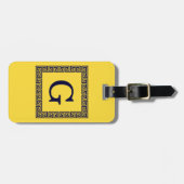 Ananas, marineblauw Griekse sleutel #1 ingelijst m Bagagelabel (Voorkant horizontaal)