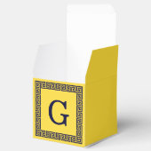 Ananas, marineblauw Griekse sleutel #1 ingelijst m Bedankdoosjes (Geopend)