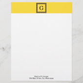 Ananas, marineblauw Griekse sleutel #1 ingelijst m Briefhoofd Ontwerp (Voorkant)