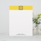 Ananas, marineblauw Griekse sleutel #1 ingelijst m Briefhoofd Ontwerp (Staand voorkant)