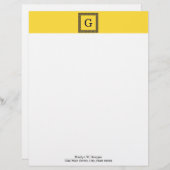 Ananas, marineblauw Griekse sleutel #1 ingelijst m Briefhoofd Ontwerp (Voorkant / Achterkant)