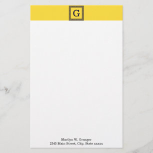 Ananas, marineblauw Griekse sleutel #1 ingelijst m Briefpapier