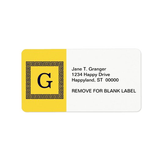 Ananas, marineblauw Griekse sleutel #1 ingelijst m Etiket (Voorkant)