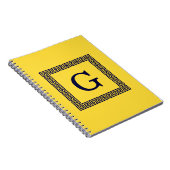 Ananas, marineblauw Griekse sleutel #1 ingelijst m Notitieboek (Rechterzijde)