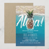 Ananas Mason Jar Aloha Beach Vrijgezellenfeest Kaart (Voorkant / Achterkant)