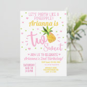 Ananas meisje 2e verjaardag. kaart (Staand voorkant)