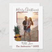 Ananas Merry Christmas Beach Foto Feestdagenkaart (Voorkant / Achterkant)