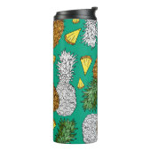 Ananas met bladeren, kleine stukjes. Naadloze pit Thermosbeker (Gedraaid links)