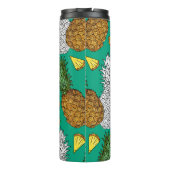 Ananas met bladeren, kleine stukjes. Naadloze pit Thermosbeker (Achterkant)