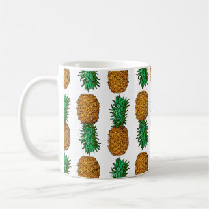 Ananas met bladeren. Naadloos patroon met tropi Koffiemok