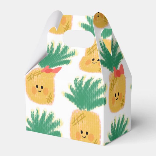 Ananas met Bow Cute Birthday Bedankdoosjes (Achterkant)